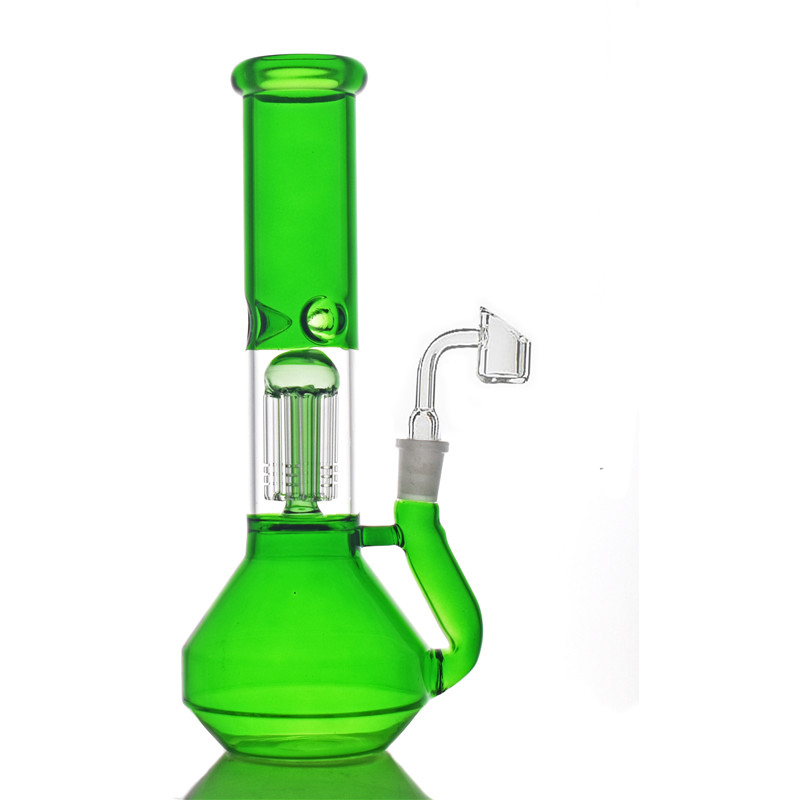 

10.5inch Glass Beaker Bong Smoking water Pipes inline arm tree perc Recycler Dab Rigs Bongs With 14mm quartz banger and oil burner pipe 1pcs