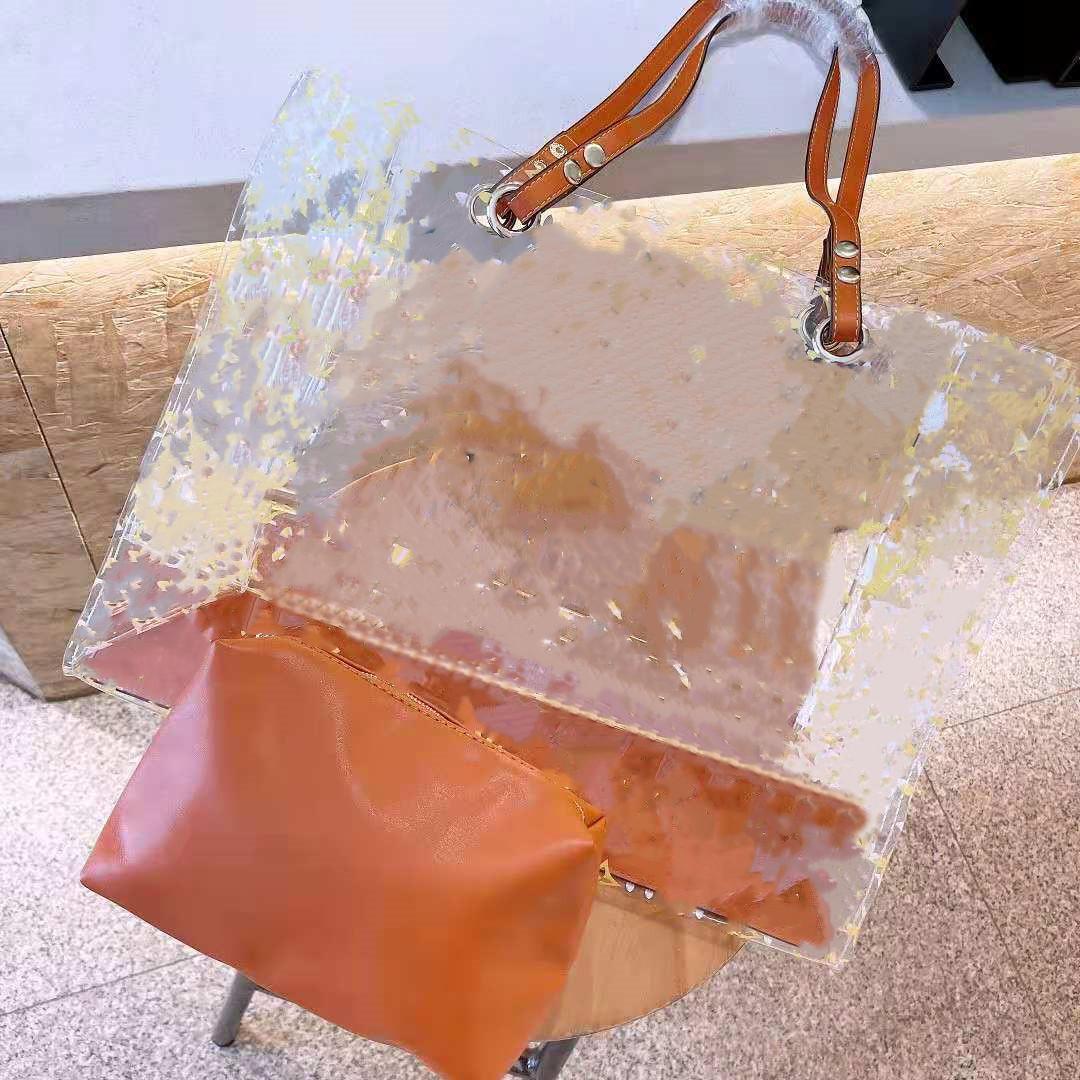 

2021 designer women's lace cut out single shoulder bag can be held, Clear