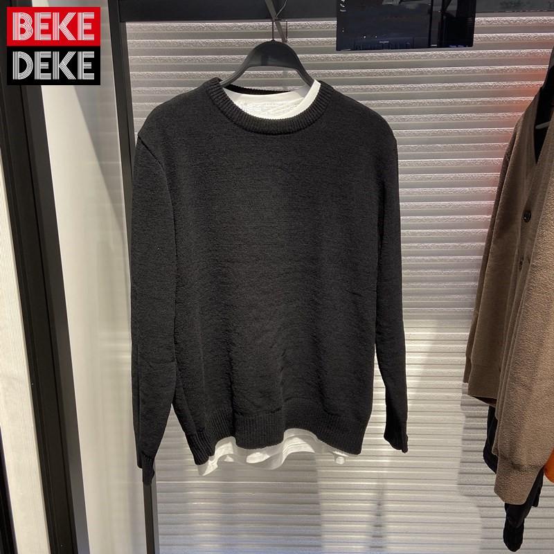 

Men's Sweaters Korean Style Slim O-Neck Pullover Mens Vintage Long Sleeve Casual Fashion Spring Autumn Male Classic Sweater Tops, Black stripe