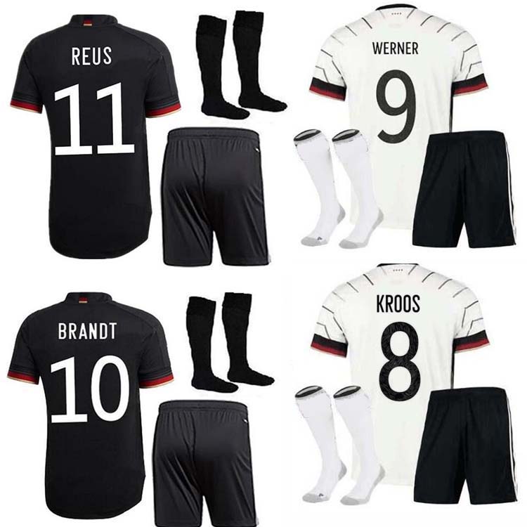 

Germany 2020 2021 soccer jersey Home away kit HUMMELS KROOS DRAXLER REUS MULLER GOTZE KIMMICH GUNDOGAN 20 21 football shirt men+ kids kit, Black;yellow