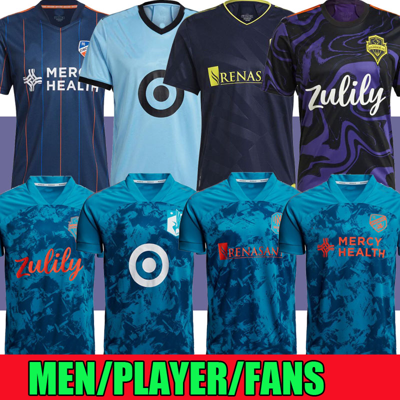 

MLS 2021 Seattle Sounders SOCCER JERSEYS Parley Primeblue kit Cincinnati 21 22 Jimi Hendrix Nashville SC Montero Minnesota United FC camisetas football shirts, Nashville parley