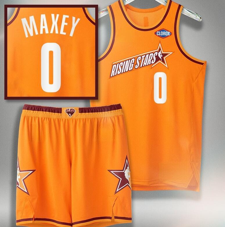 

Philadelphia''76ers''Men Tyrese Maxey 2022 Rising Stars Jersey Orange Uniform