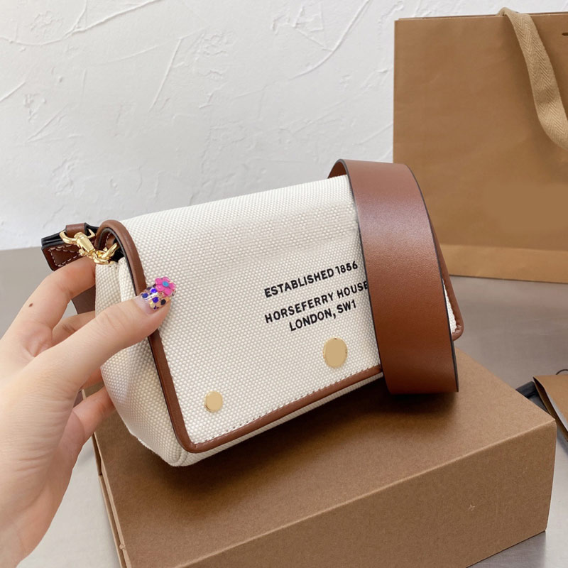 

Women Fashion Crossbody Shoulder Bag Flap Handbag Bags Cotton Canvas Black Letter Print Zipper Inner Pocket B Purse Removable Belt High Quality