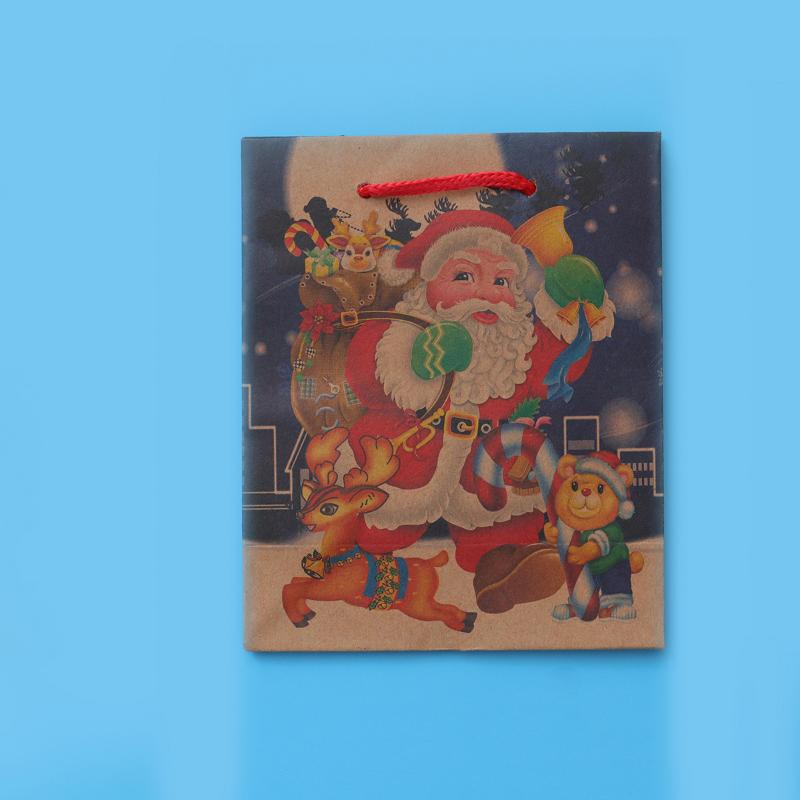 

Christmas Decorations 10pcs Creative Paper Gift Pouch Santa Printing Packing Tote Bags Wrapping Supplies For Party Shop