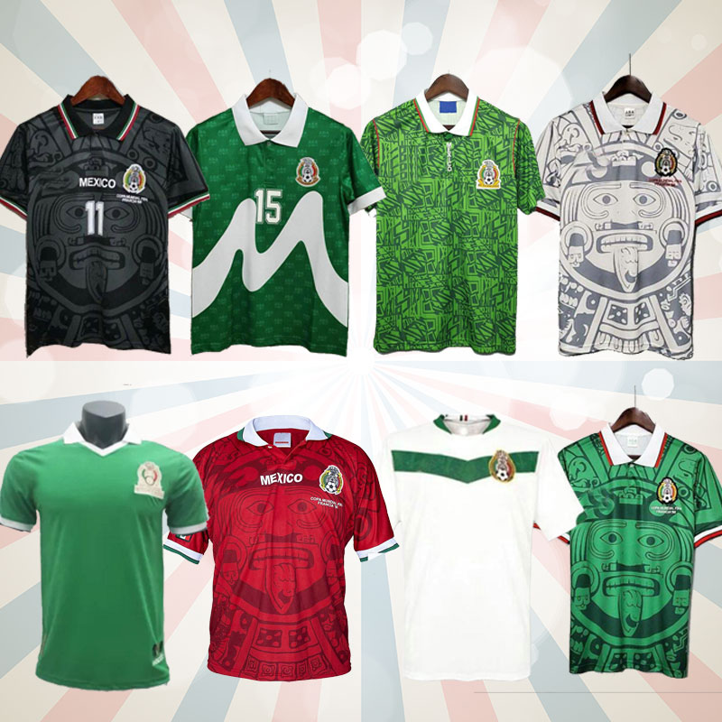

2006 MEXICO RETRO soccer jerseys RAFAEL MARQUEZ HOME AWAY 1986 1994 1995 1998 WORLD CUP FINAL uniform long sleeve Football shirt VINTAGE BLANCO black red camiseta, 1995 home