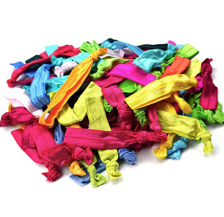 

2021 fold over elastic hair ties bracelet wristbands baby girl ponytail holder Hair Accessories baby girl headband bow free, Red
