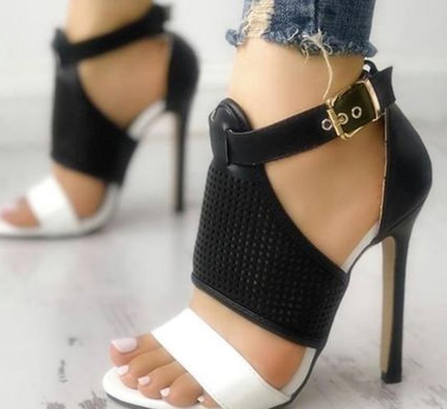 

Summer Sexy Sandalias Thin High Heels Pump Party Mujer Sapato Feminino Crystal Sandals Fashion Women Pumps Shoes Woman SA0453, Black