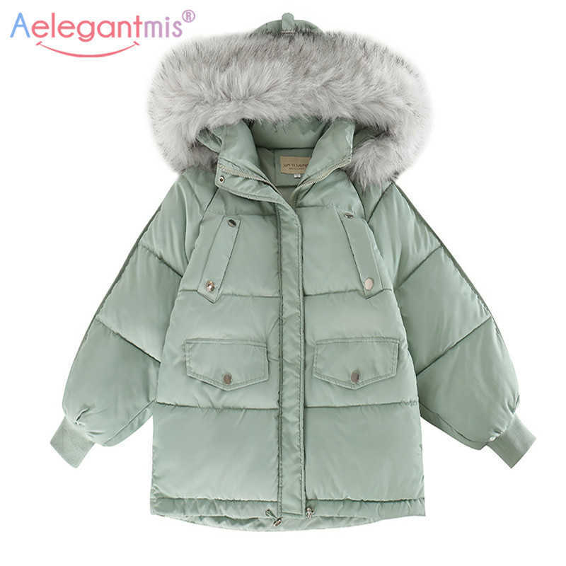 

Aelegantmis Autumn Winter Casual Women Parka Fashion Hooded Overcoat Warm Fur Coats Ladies Loose Short Outwear Coat 210607, Beige