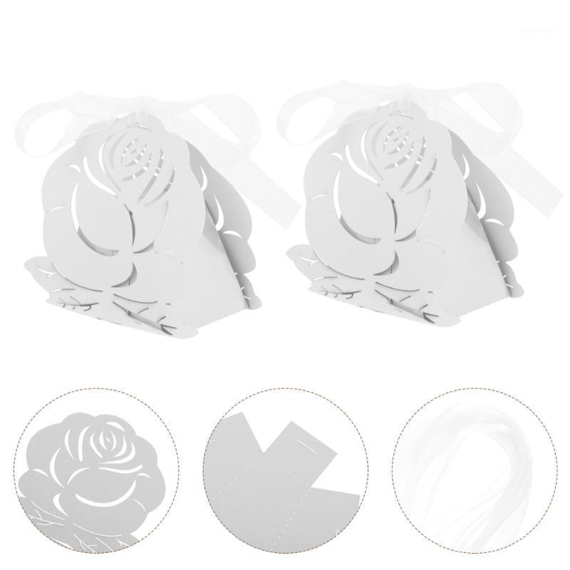 

Gift Wrap 20pcs Rose-shaped Hollow Boxes Wedding Candy Unique Style Cases