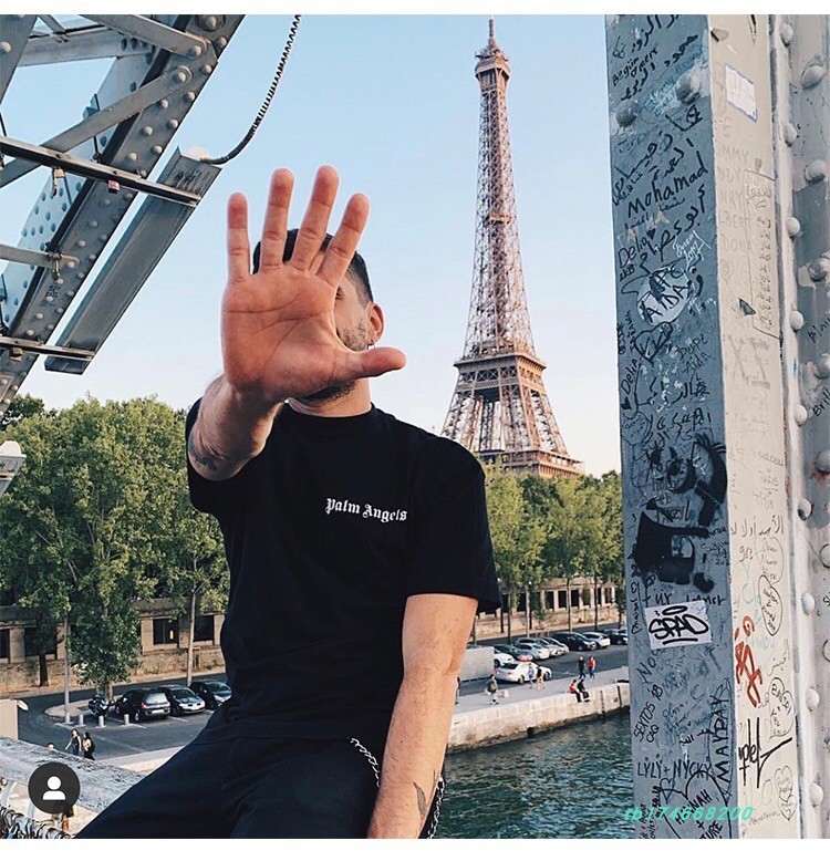 

PA Palm 20ss palm basic letter Print White Short Sleeve T-Shirt Tee MMQT