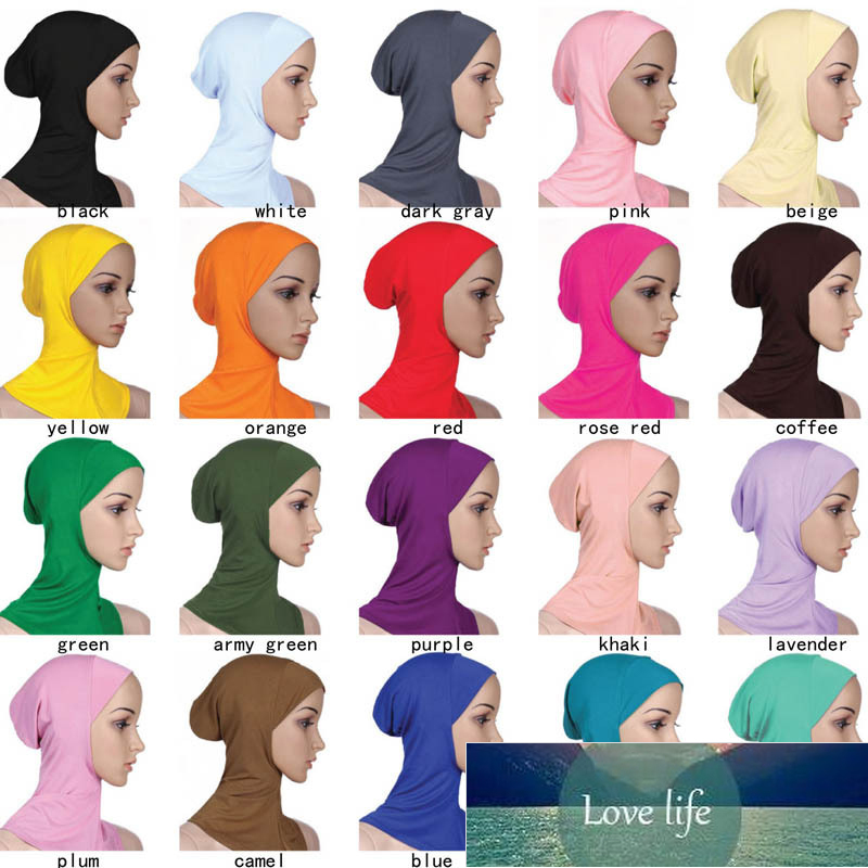 

Cotton Muslim Headscarf Inner Hijab Caps Islamic Underscarf Ninja Hijab Scarf Hat Cap Bone Bonnet Neck Cover Muslim Colors