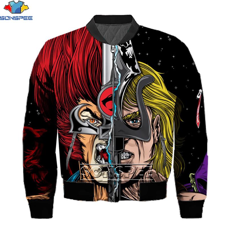 

Men's Jackets SONSPEE 3D Print Cool Passionate Anime Cartoon Thundercats Jacket Man Women Harajuku Autumn Winter Coat Casual Oversized, Black;brown
