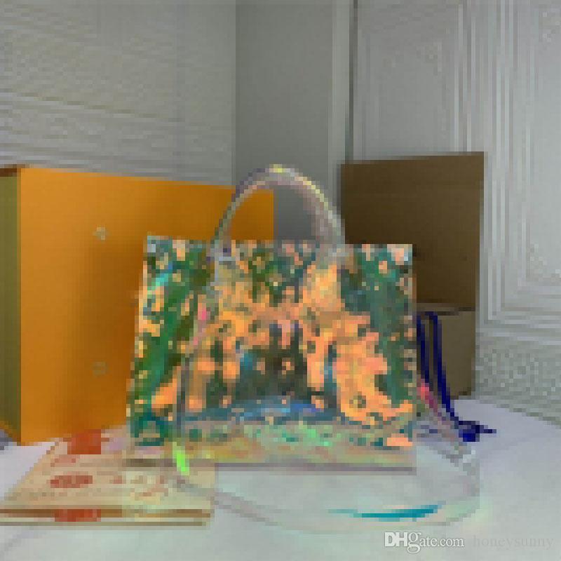 

Pochette Volga Limited Edition Prism PVC PM NTHEGO Tote Giant Keepall Shoulder Hand Bag Size: 34.28.15