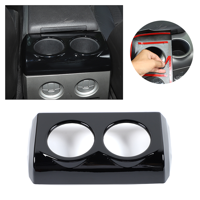 

ABS Car Armrest Box Rear Cup Holder Panel For Ford F150 Raptor 09-14 Black