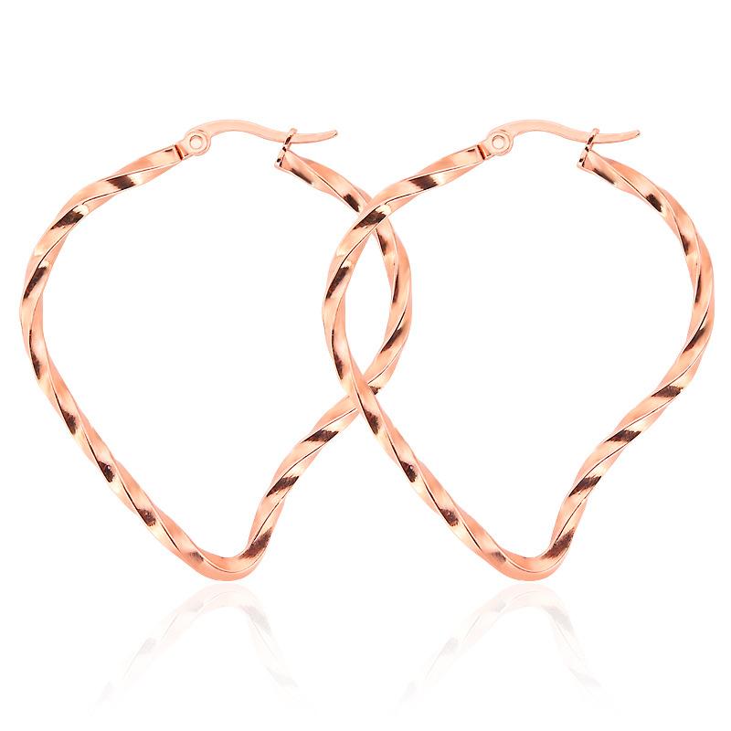 

Hoop & Huggie 1 Pair Braided Titanium Steel Earring Smooth Round Earrings Loud Party And Nightclubs Loop For Women Jewelry