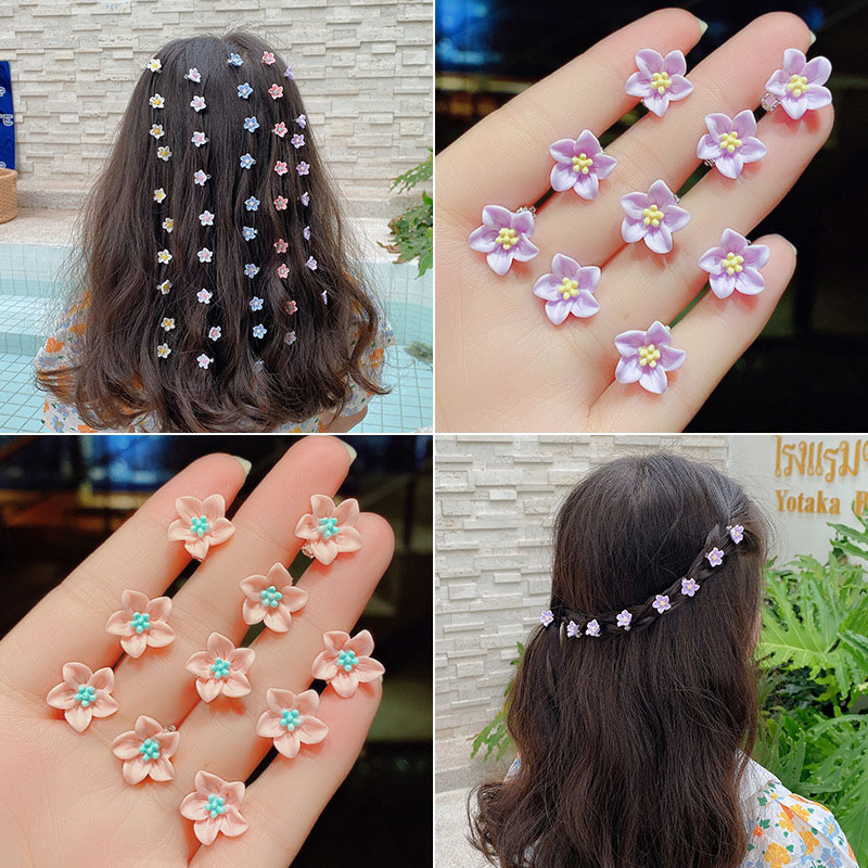 

10pcs/set Small Flower Buckle Hairclips Barrettes for Women Girls Fashion DIY Hair Styles Holder Hair Claws Hair Accessories