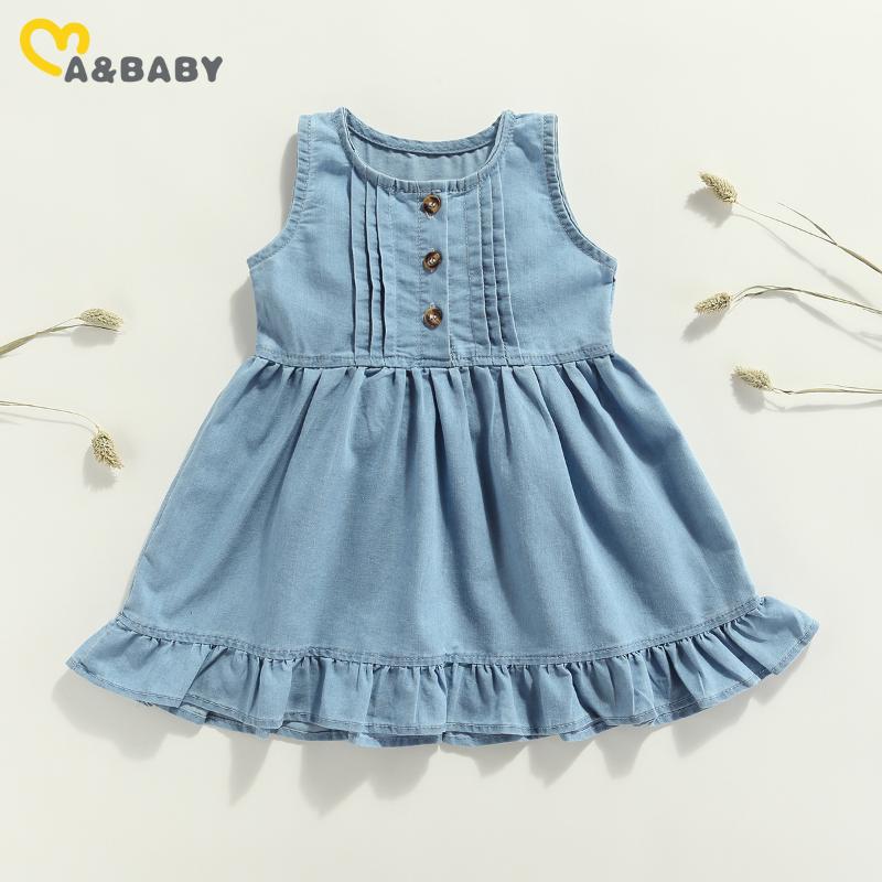 

Girl's Dresses Ma&Baby 1-6Y Cute Kid Baby Girls Dress Ruffles Denim For Summer Children Clothes Costumes DD43, Red;yellow