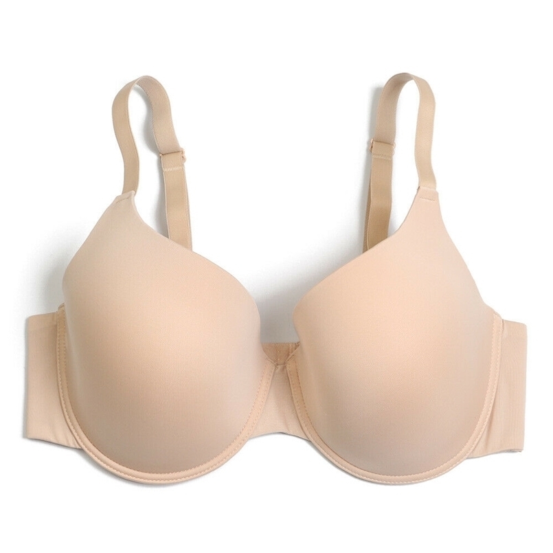 

YANDW 34 36 38 40 42 44 48 C D E F G H cup Big Size Bralette Ultra thin Polyester Underwire Bra Plus size Women Bras 211110, Nude