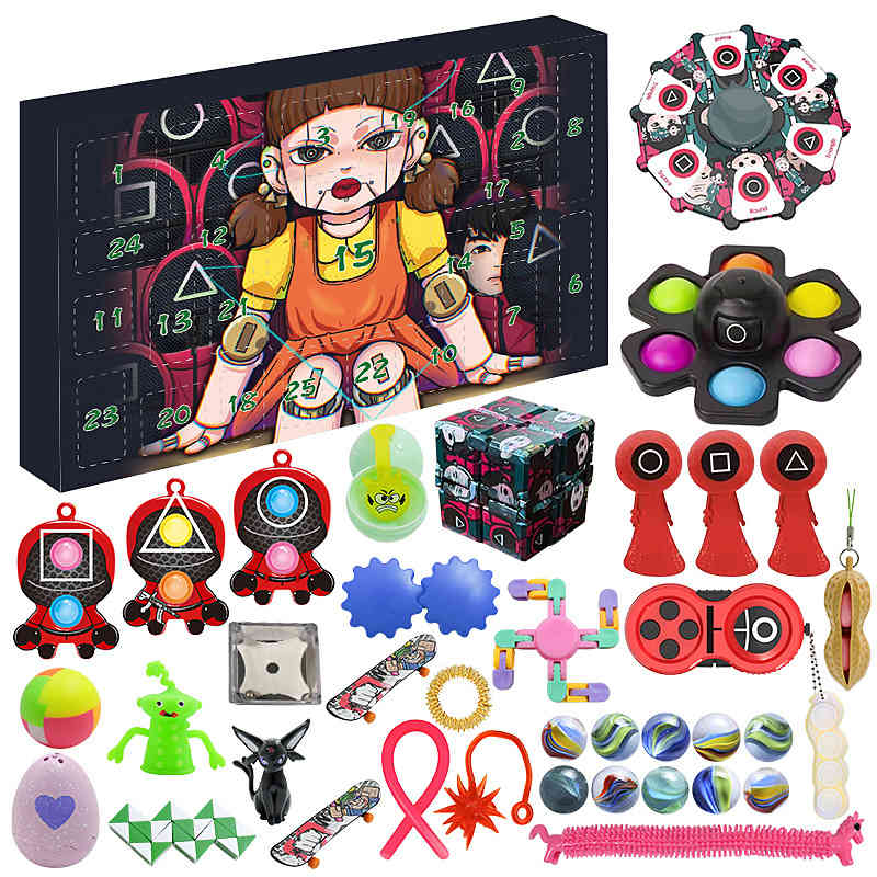 

Squid Game Custom Sile Sensory Toy Popping Halloween Xmas Christmas Fiet Toy Set Advent Calendar For Kids Prent