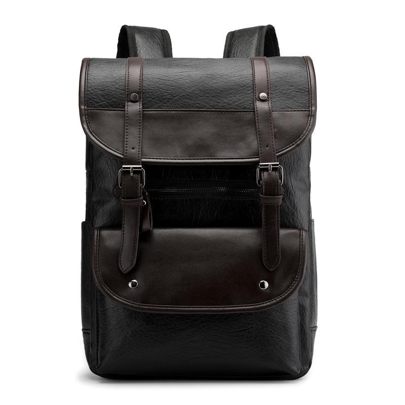 

Outdoor Bags Vintage Men Backpack For Teenage School Male Large Capacity Laptop Backpacks Leather Travel, Coffee