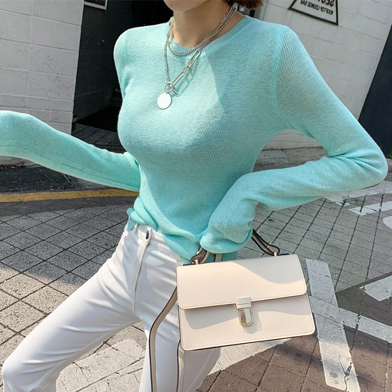 

Women's T-Shirt Thin Summer Top Sexy Knitted T Shirt Women 2022 Elasticity Korean Style Woman Clothes Slim Tshirt Female Casual Tops, White