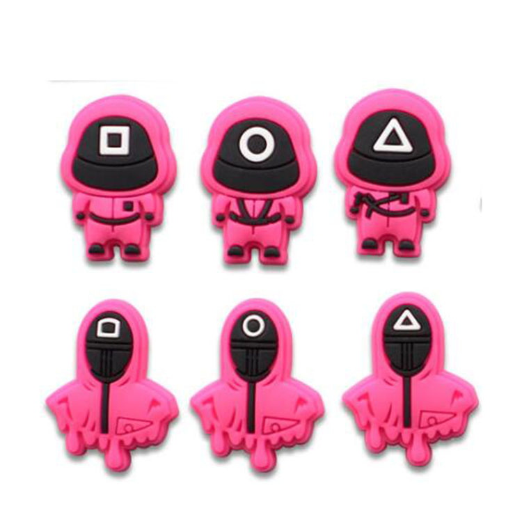 

wholsale 16style pink blue colors shoes charrms Masked man shoecharms buckle for Croc shoe decoration accessories, White;pink