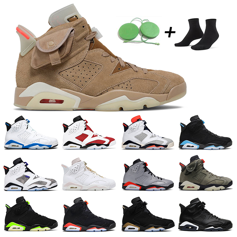 

2022 Men basketball shoes Jumpman 6 retro 6s TSxOlive British Khaki UNC Sport Blue Infrared Hare Sport Sneakers, #3 carmine