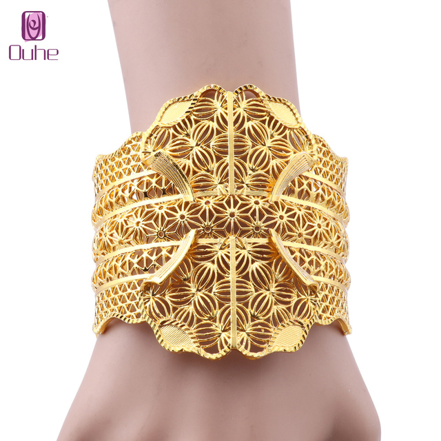 

Gold Color Chain Link Chunky Bracelets & Bangles for Women Vintage Jewelry Bracelet Wedding Accessories, Black