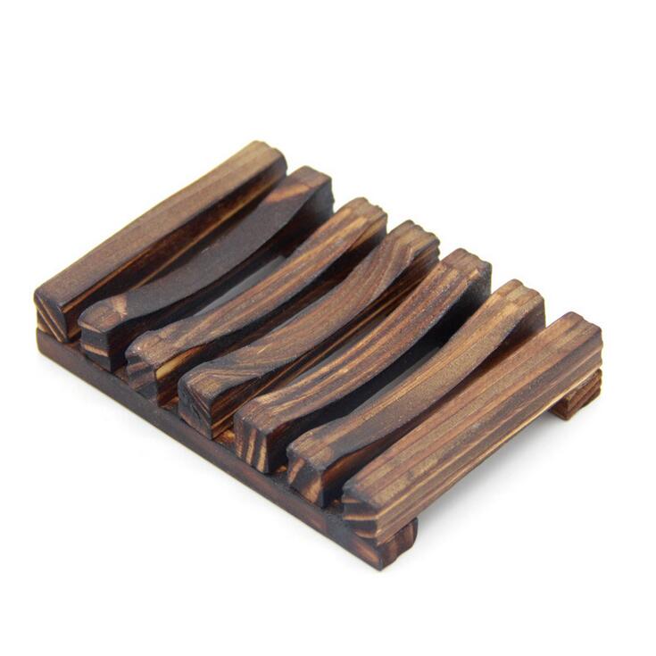

Vintage Wooden Soap Dish Plate Tray Holder Shower Hand Washing Box Case, As picture