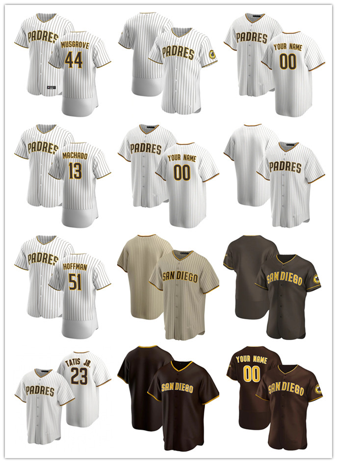 

Custom Men women Youth San Diego Padres 44 Joe Musgrove 23 Fernando Tatis Jr. 51 Trevor Hoffman 13 Manny Machado Baseball Jerseys, Blue;black