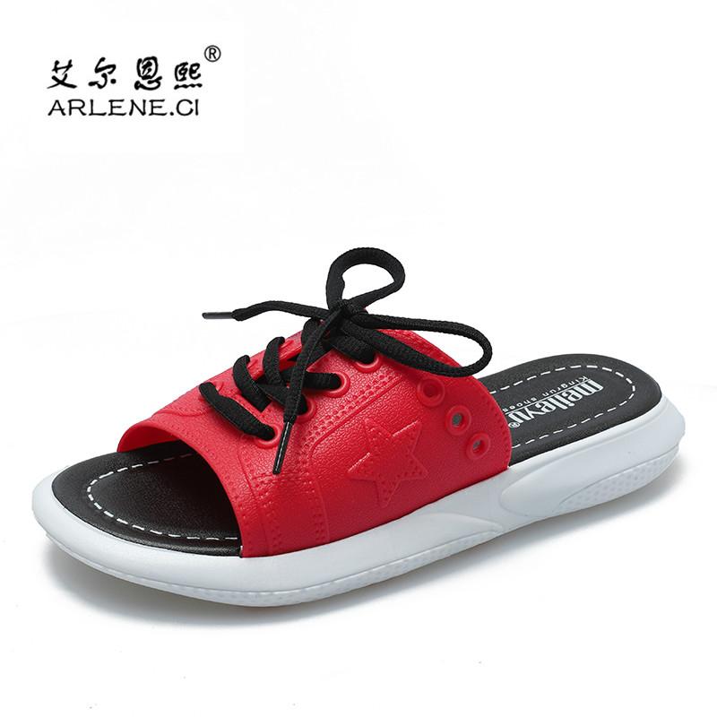 

Slippers 2021 Fashion Women Flat Heel Beach Sandals Casual Ladies Shoes Female Slides Size 36-45 Chaussures Femme, Black