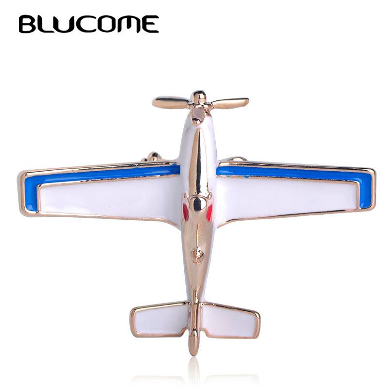 

Pins, Brooches Blucome Fashion Airplane Aircraft Shape Brooch Gold Color Enamel Jewelry Pins Kids Boys Party Gifts Bag Suit Clothes Accessor