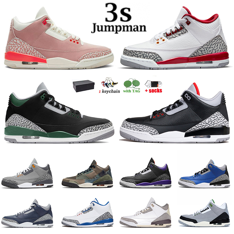

Hot Fashion JD Jumpman 3s Mens Women's Basketball Shoes 3 Rust Pink Cardinal Red Pine Green Patchwork Cool Grey Racer Blue A Ma Maniere Jodon Sneakers With Box Socks, B47 varsity royal 40-47