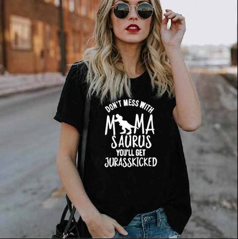 

women womens t shirts shirt dinosaur mama letters print short sleeve o neck loose ladies causal tee clothes, White