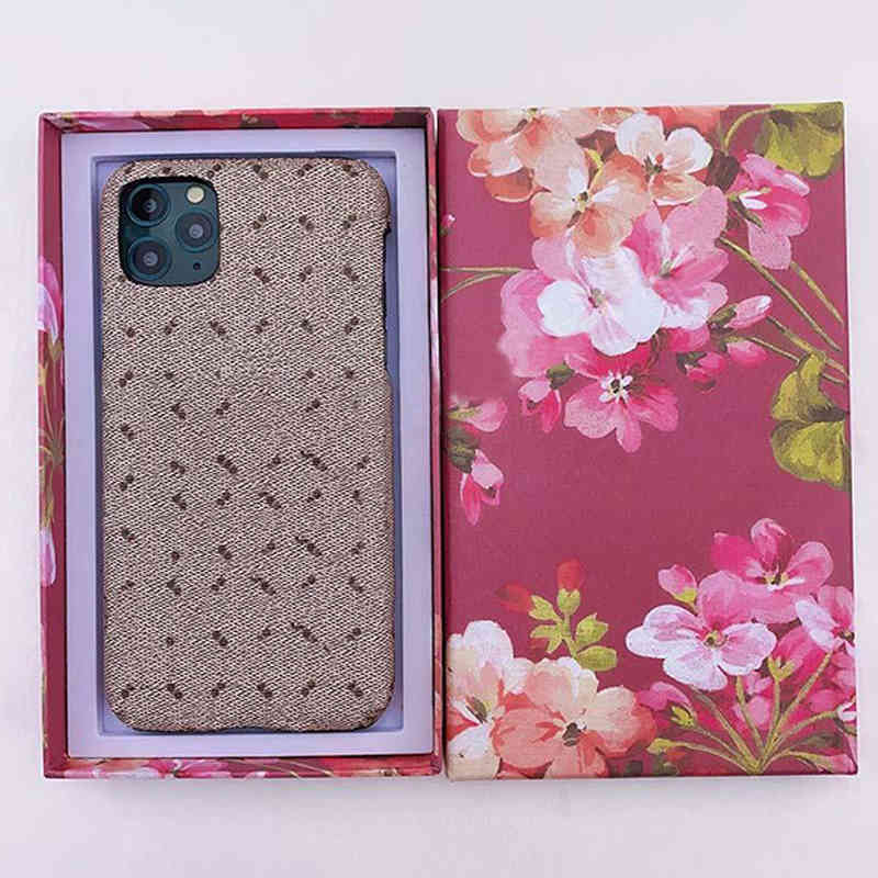 

Men's and women's PU mobile phone case the fashionable mobile phone case with box for iPhone 12 Pro Max 12 11 XR XS Max 7 / 8 plus RI54, Brown (with box)