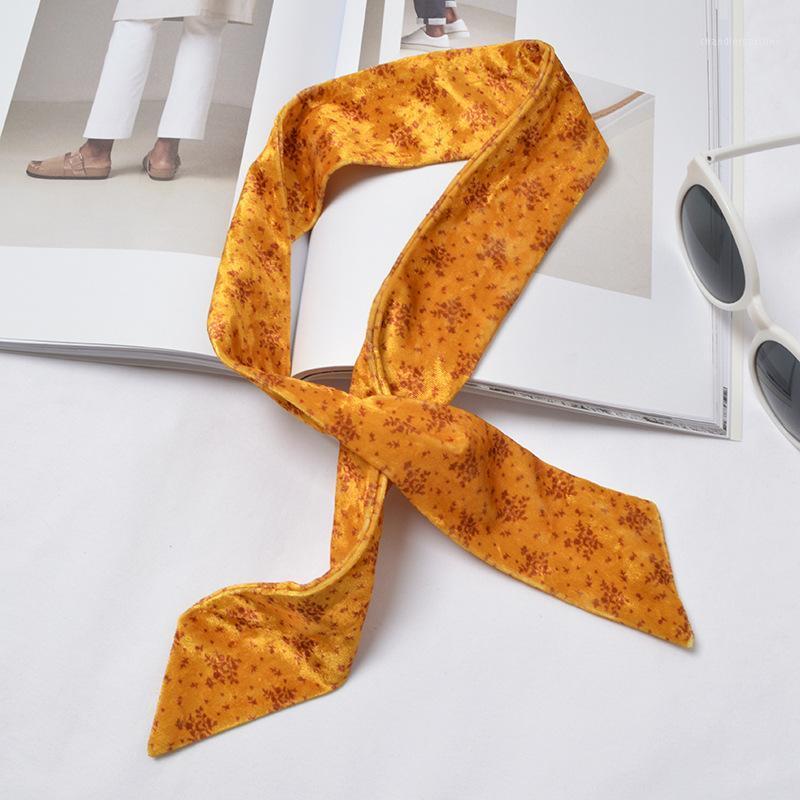 

Scarves Velvet Choker Women Skinny Scarf Digital Print Stylish Stripe Bandana Neckwear Wristband Head Wear [1279]