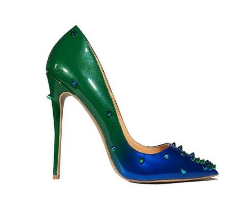 

High Heel So Kate Dress shoes Styles Red Bottoms womens Stiletto Heels 8 10 12CM Genuine Leather Point Toe Pumps loafers Rubber 35-43, Green