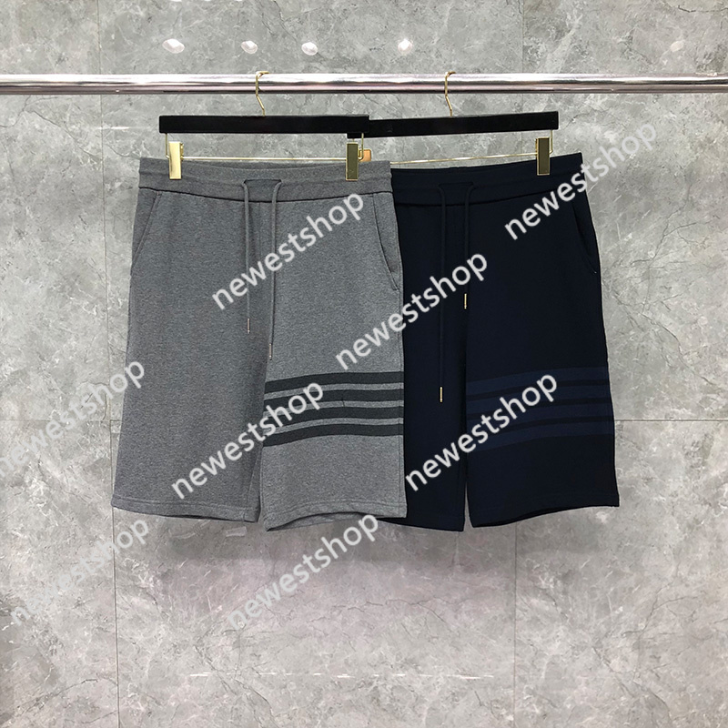 

Thom Tb Shorts Sports Casual Fashionable Brand Custom Pants Cotton Loopback Tonal 4-bar Sweat Mens Shortpants, Gray