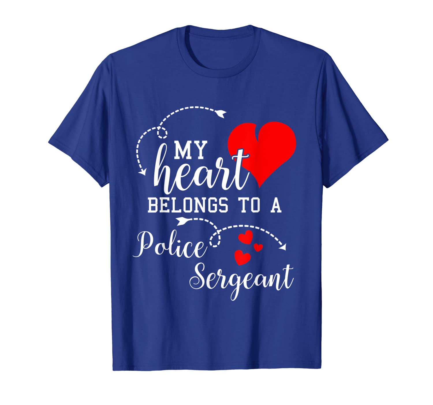 

i love my police sergeant husband wife gifts valentines tee, White;black