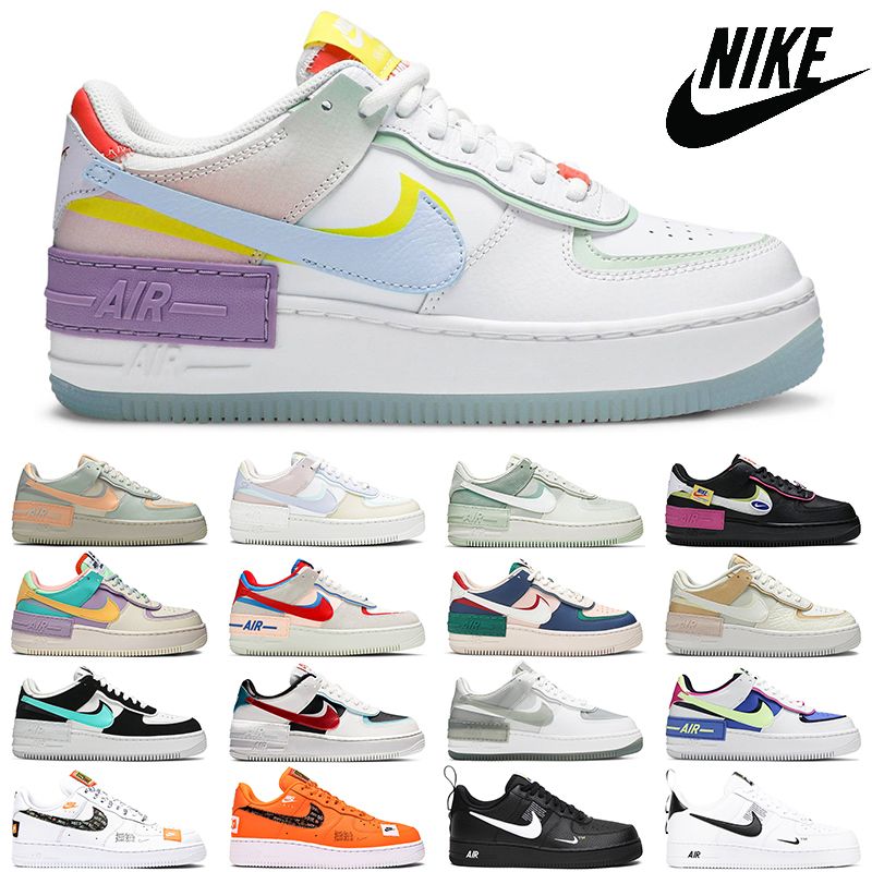 

Nike Air Force 1 Shadow White Hydrogen Blue Purple women running shoes Pale Ivory Cotton Candy Mystic Navy womens trainer sneakers, White black aurora