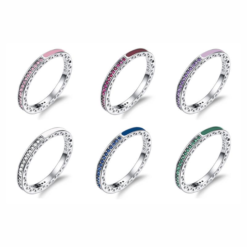 Cluster Rings White Pink Zircon Stone Ring For Women Wedding Party Engagement Ring, Fashion Stackable Female Jewelry-image-704537148