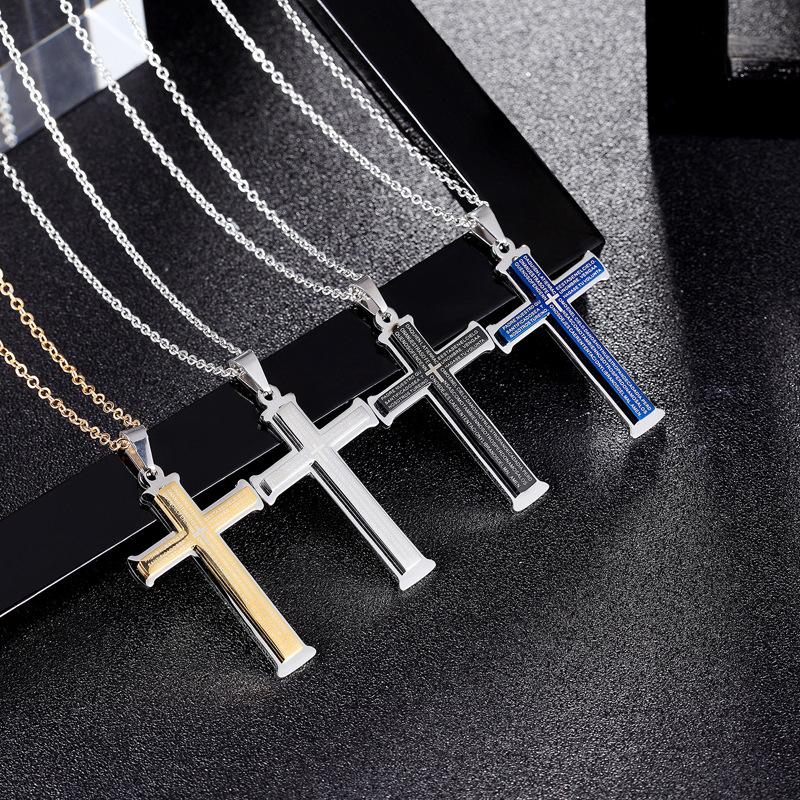 

Pendant Necklaces SUNNERLEES Stainless Steel Jesus Christ Cross Necklace Oval Link Chain Silver Color Gold Plated Men Women Gift SP127