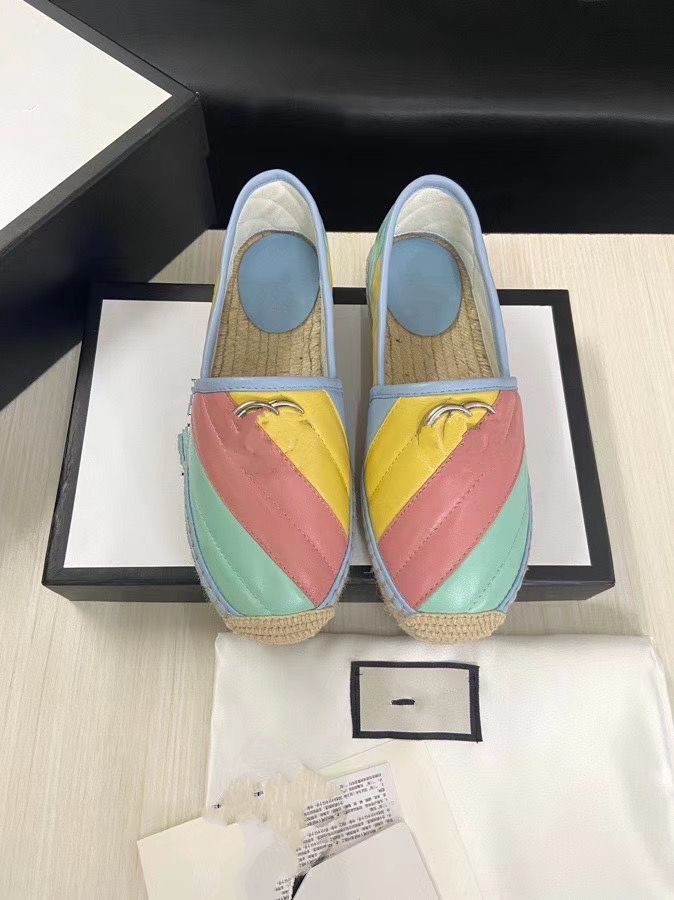 

High quality Brand designer espadrilles genuine leather Thick soles canvas women's Platform fashionflats Plus Size km01