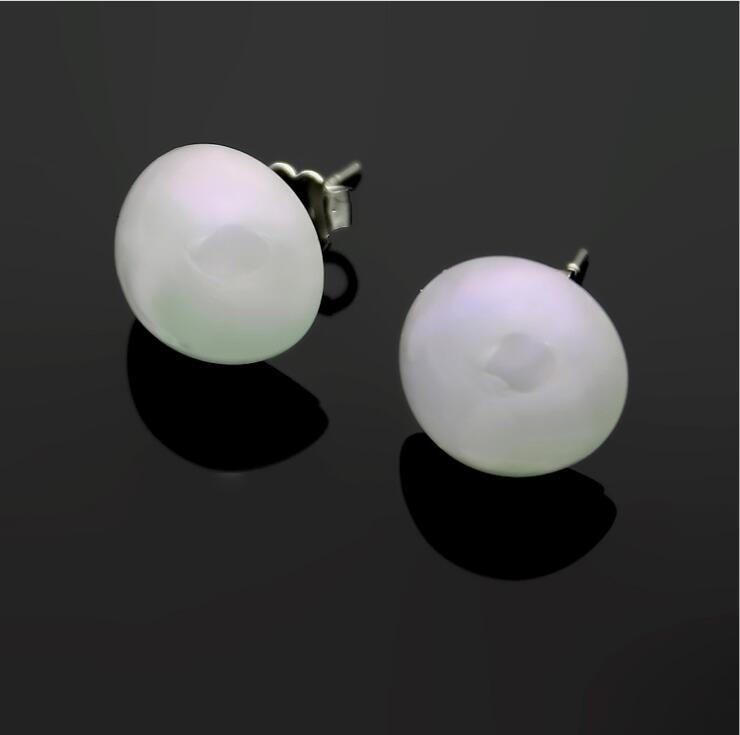 

High Quality Fashion round letter diamond white silver Resin stud 316L stainless steel wedding earrings for Women girls boy men lovers jewelry, Golden;silver