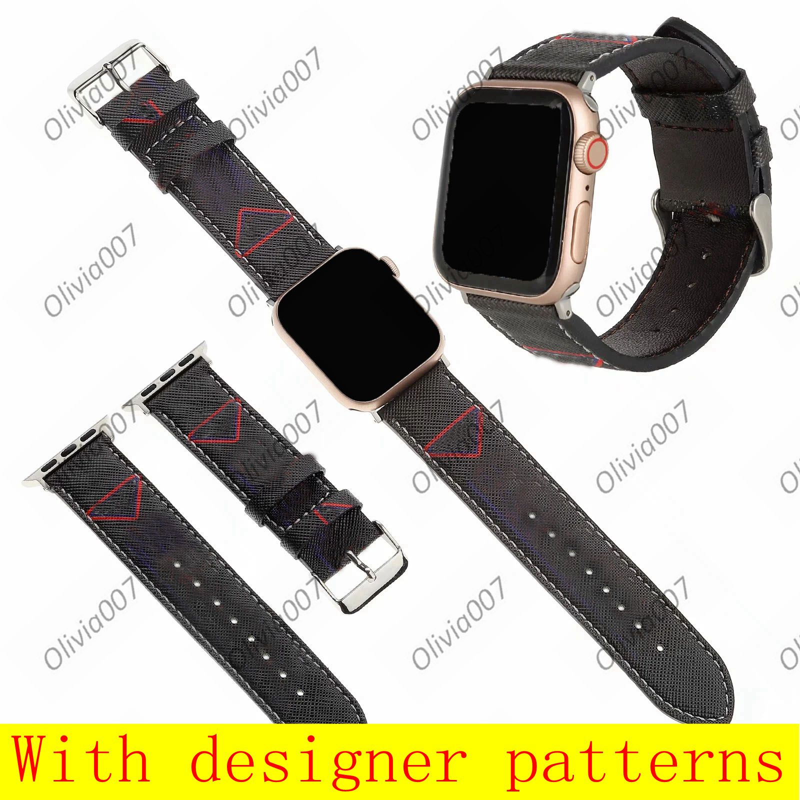 

P designer straps Watchbands Watch Band 42mm 38mm 40mm 44mm iwatch 2 3 4 5 6 bands Leather Strap Bracelet Fashion Stripes A621