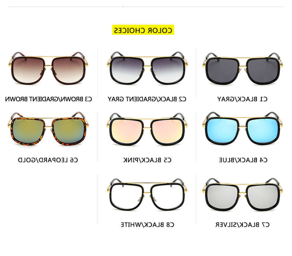 

sunglasses Fashion Big Frame Men Square Metals Women Retro Sunglasses Vintage High Quality Gafas Oculos Sun, Black