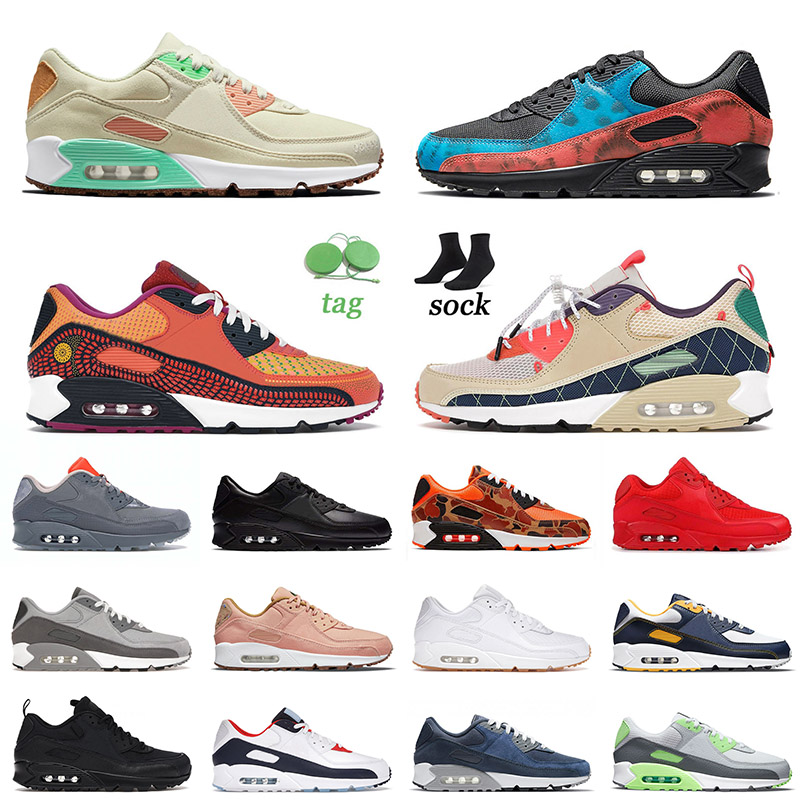 

90 Shoes Mens Womens Running Sports Size 12 Tie-Dye Happy Pineapple Cork Trail Team Gold Surplus Black Camo Green 90s Trainers Sneakers 36-46, C36 pink 36-40