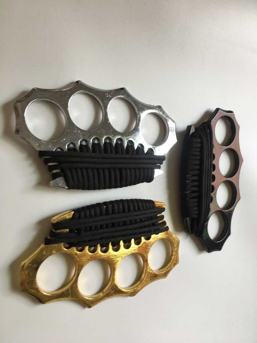 

Summoner Glass Fiber Zinc Alloy Finger Tiger Four Self Defense Designers Equipment Hand Brace 129g CWKF702, Silver