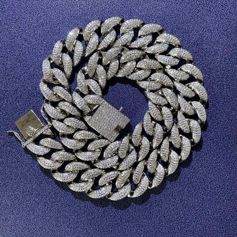 

Chains Hip Hop Micro Paved Cubic Zirconia Bling Iced Out Round Cuban Curb Miami Link Chain Chokers Necklaces For Men Rapper Jewelry