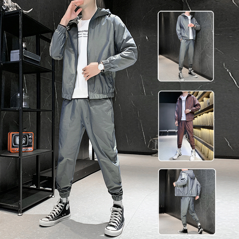 

Men's Tracksuits Tracksuit Set Men 2021 New Clothing Mens Sweat Suits 2 Pieces Baseball Jacket + Sweatpants Male Hip Hop Jogger RA, Wine
